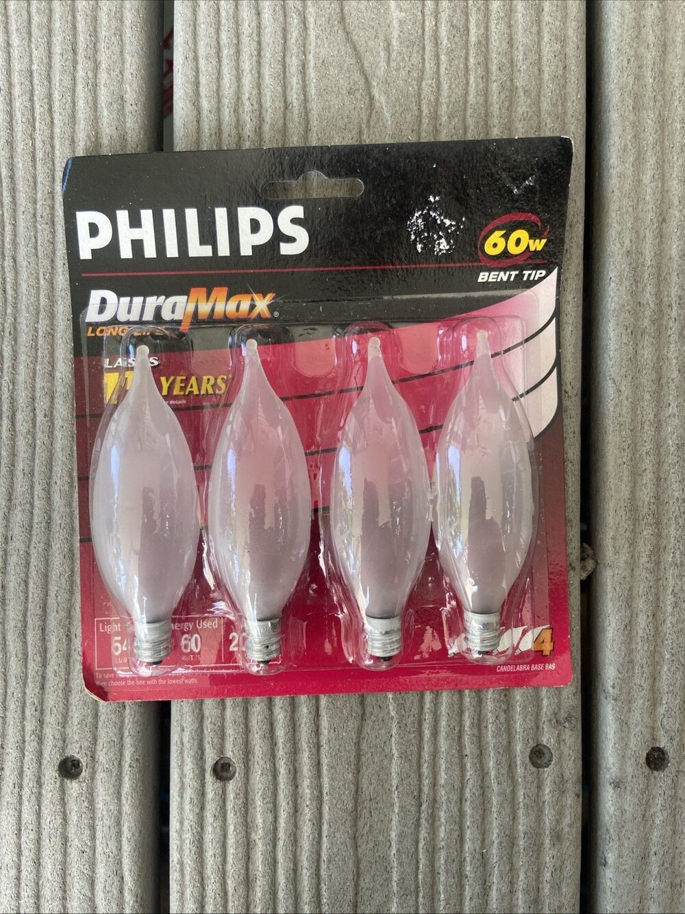 Philips DuraMax 60W Bent Tip Frosted Candelabra Base Bulb Decorative Lights